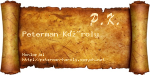 Peterman Károly névjegykártya