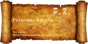 Peterman Károly névjegykártya